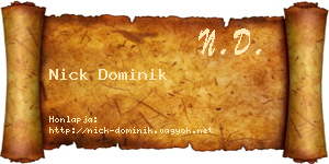 Nick Dominik névjegykártya