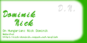 dominik nick business card